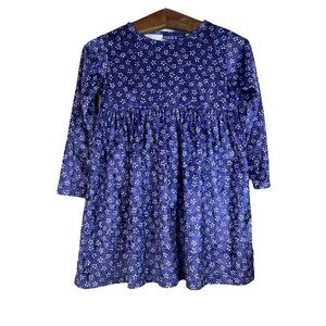 Vintage Honors Girls Purple Floral Velvet Long Sleeve Dress 90s Size M Boho